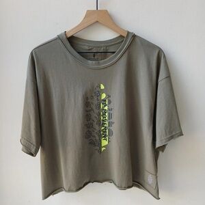 New Free People Movement Inspire Logo Crop Tee Green - Size XS